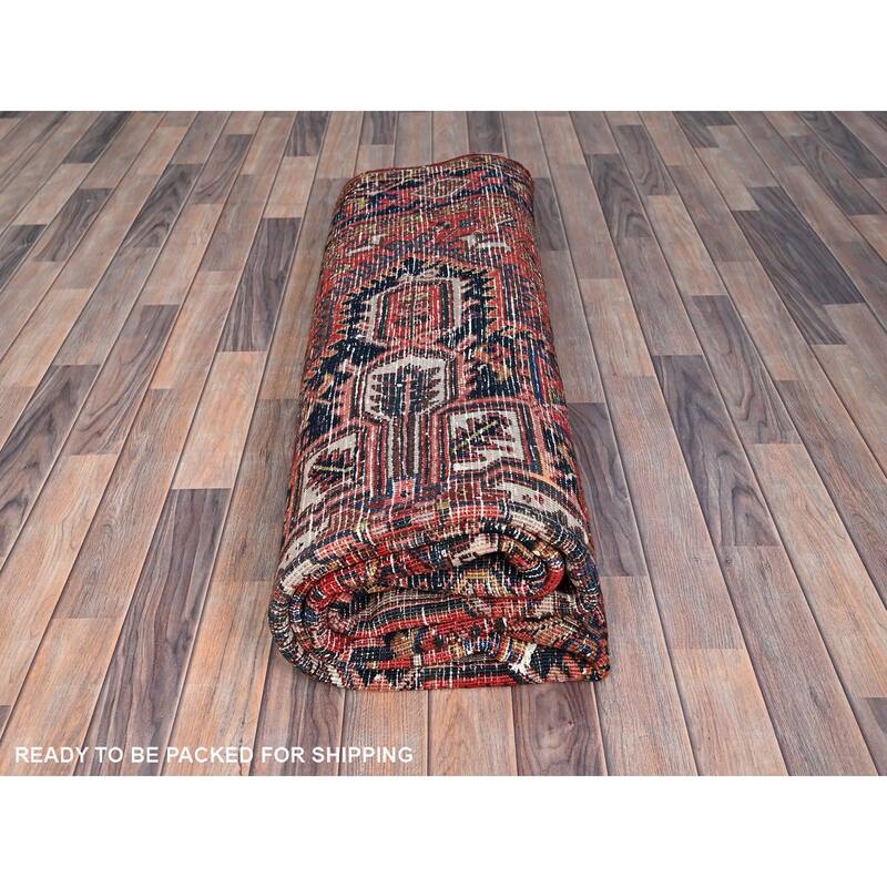 Shahbanu Rugs Summer Fig Orange Professionally Cleaned Hand Knotted